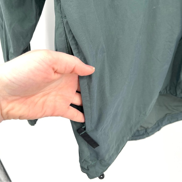 NIKE Vintage Windbreaker Women S Green Pullover Jacket Hooded Half Zip Pockets - Picture 4 of 11